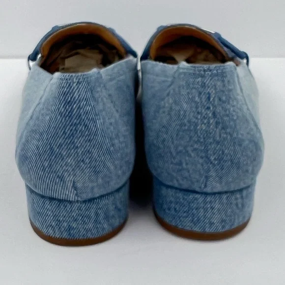 EASY SPIRIT CARLINA, LOAFER SLIP-ON, BLUE CANVAS, DRESSY POINTY TOES, SIZE 12 - Picture 6 of 14